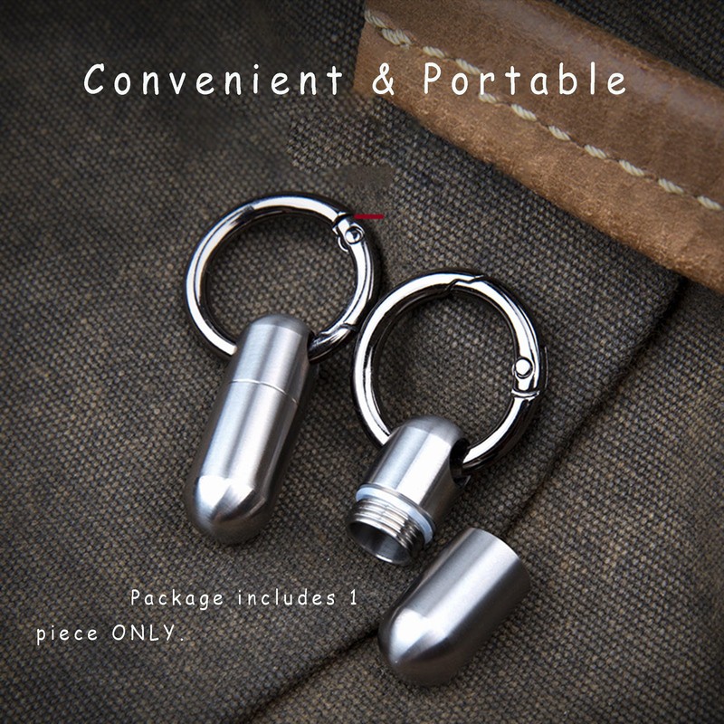 Hamans ポータブル ピルケース 防水 ピルホルダー キーチェーン チタン EDC ピルオーガナイザー ピルボックス