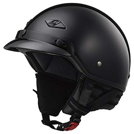 LS2 Helmets Bagger Motorcycle Half Helmet (Gloss Black - Medium)