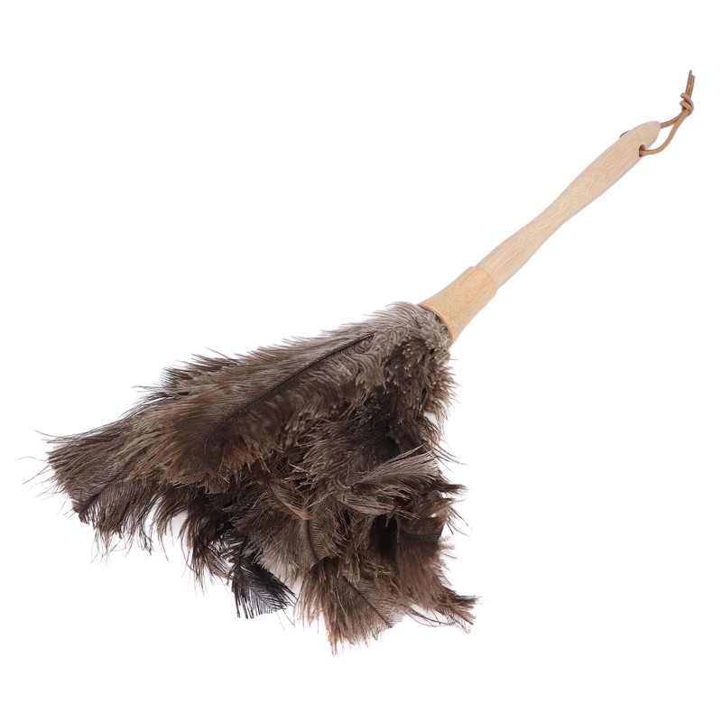 Feather Duster Light Weight Soft Long Handle Reusable Black Ostrich