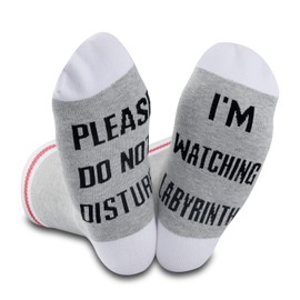 GJTIM 2PAIRS Funny Movie Inspired Gift Novelty Causal Crew Socks Birthday Gift For Fans（Watching Labyrin）