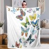 Soft Colorful Butterfly Fluttering Sherpa Fleece Blanket Bedroom Gifts 60"x80"