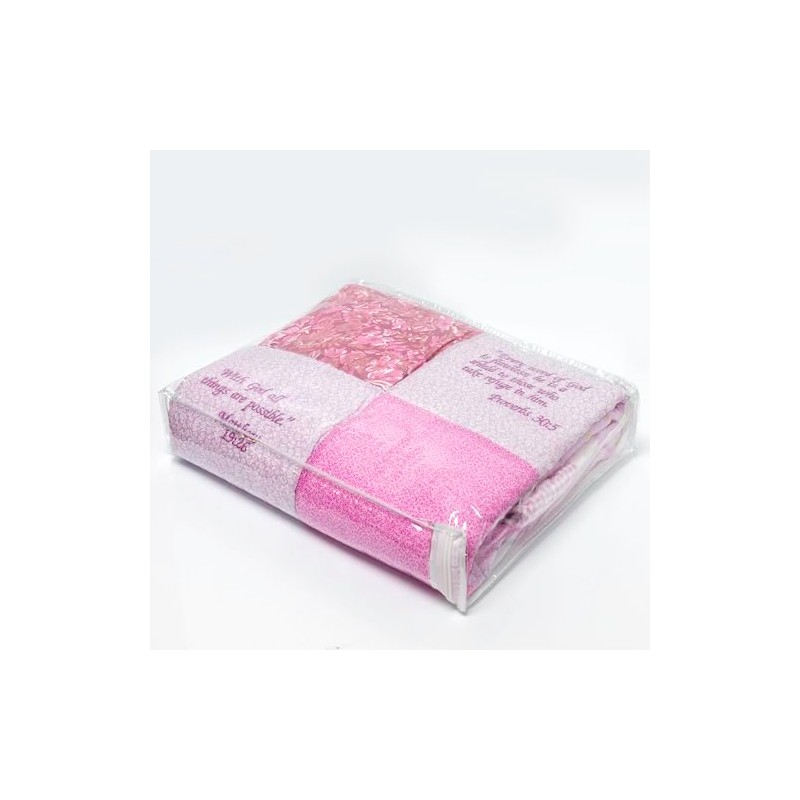® Embroidered Scripture Baby Quilt, Pink