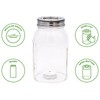Open Bottom Mason Jar Glass Shade with 1-5/8-Inch Fitter Opening