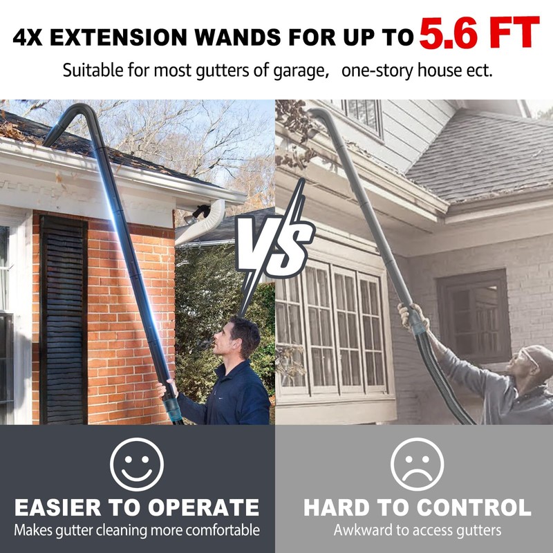 Sealegend Gutter Cleaning Tools for 2-1/2 in. Wet/Dry Vacuum Cleaner,