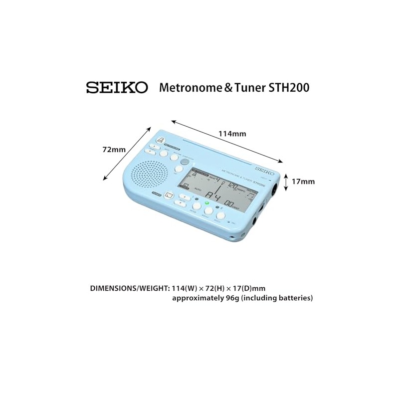Seiko STH200BLSP Metronome & Tuner Blue Pickup Microphone Set of