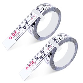 2 Pack Self-Adhesive Measuring Tape, 78 Inch/200cm Steel Peel & Stick Tape Measure, Imperial & Metric Scales, Left-Right Reading Ruler for Workbench, Woodworking, Table Saw, Drafting Table, White