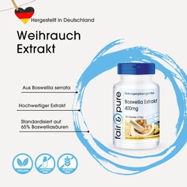 Fair & Pure® - Boswellia Extract 400 mg - 150 Tablets - Standardized to 65% Boswellic Acids - Vegan