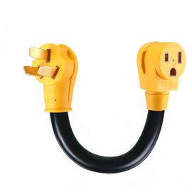 50amp Welder Adapter Power Cord, Compatible with Nema 10-50p to 6-50r, 3-Prong Stove/Oven to Welder/Plasma Cutter Adapter, with Ergonomic Handle, 1-Foot Heavy-Duty 8AWG*3c STW