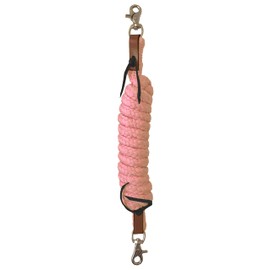 Equitem 7' Soft Braided Nylon Barrel Reins with Scissor Snap Ends (Baby Pink)