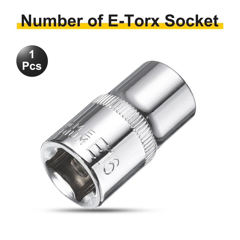 sourcing map E-Torx Socket 1/2" Drive E16 Star Female Socket