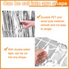 sourcing map 2 Pcs Silver Foil Curtain Backdrop,3.3ft x 8.2ft