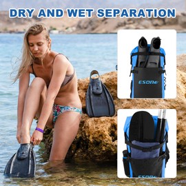 ESONE 30L Dry Bags Waterproof Backpack for Travel Dry Bags Backpack Waterproof Bags for Kayaking Boating Floating Paddleboarding Submersible Boat Bag
