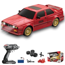 Hylukon 1:16 Scale RC Drift Car, 30KM/H 4WD 2.4GHz Remote Control Cars with LED Light, Racing and 4 Drifting Wheels, 1 Rechargeable Batteries, Perfect Toy Gift for Boys, Girls, Kids Red