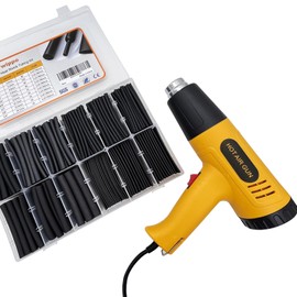 Twippo 355pcs Heat Shrink Tubing Kit with 1000W Heat Gun - 3:1 Shrink- Electrical Waterproof Industrial Heat Shrink Tubing Terminals- Marine Grade Wire Connector Shrink Wrap Tube - 3.15" Length