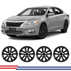 CPW 16'' Hubcaps Fit for 2013 2014 2015 2016 2017 2018 Nissan Altima, Wheels Rim Cover Fit for 2013-2018 Nissan Altima 16'' Steel Wheels, ABS & PC Material Hub Caps Set of 4 (16-Inch, Lacquer)