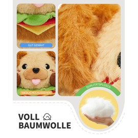OLAOLA Cuddly Toy Dog, Cute Hamburger Dog Plush Toy, 18 cm Kawaii Burger Stuffed Toy Puppy Plush Toy for Children Adults