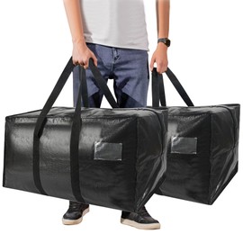 Heavy Duty Extra Large Moving Bags,176 Gallon Jumbo Packing Bags,Huge Moving Storage Bags with Strong Zippers & Carrying Handles,Reusable Big Moving Storage Totes for College Dorm Travel 2Pack