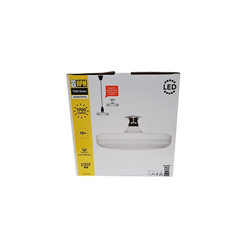 HPM 19W LED Warm White T Shape B22 Globe