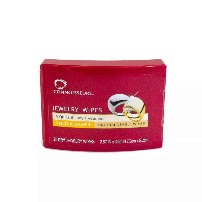 Connoisseurs Jewelry Wipes Gold and Silver Cleaner 25 Count -