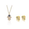 2 Pcs Set Gold White Gold Plated Evil Eye and