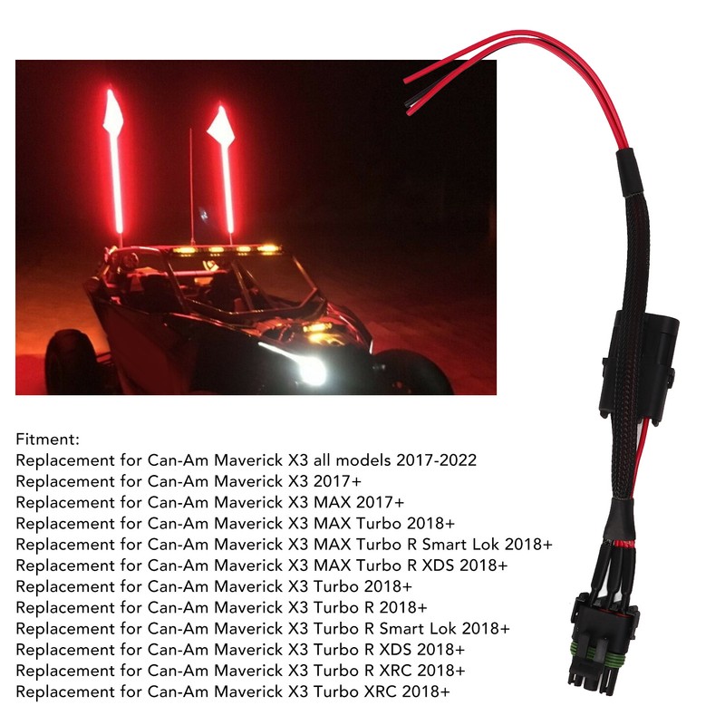 Taillight Power Harness Whip Brake License Plate Light Power Plug