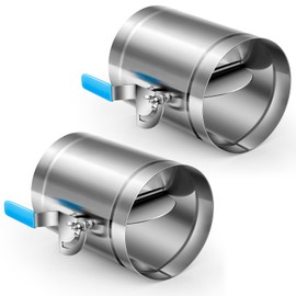 Threlaco 2 Pcs 6" HVAC Duct Manual Volume Backdraft Damper Metal Adjustment Airflow Ducting Branch Damper Stainless Steel Valve with Adjustment Handle for Air Ventilation System Range Hoods