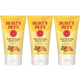 Burt's Bees Peach and Willow Bark exfoliante facial exfoliante, 4 onzas (Paquete de 3)
