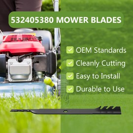 BCQNXX 532405380 Mulching Blades for AYP Ariens Craftsman Husqvarna 46 Inch Deck - Heavy Duty Blade Replaces 405380 403107 532403107-2 Pack