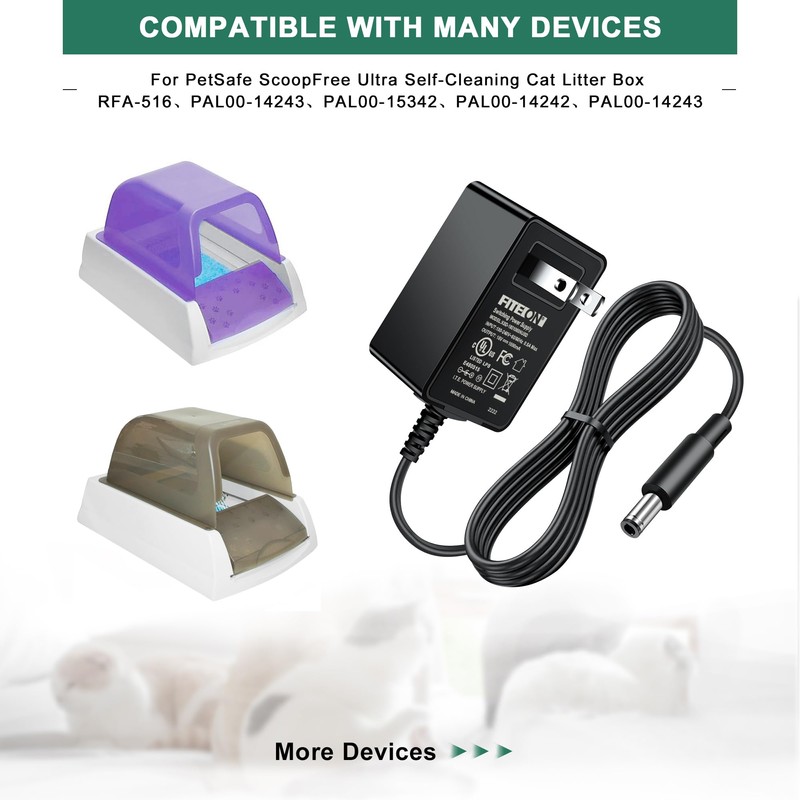 Cat Litter Box Adapter Automatic Self-Cleaning Classic Power Supply Cord