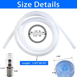 JoyTube Food Grade Silicone Water Pump Hose and Weight Block Set, 3.3FT Silicone Tubing for 5 Gallon Water Bottle Pump for Charging Automatic Drinking Water Pump and Desk Water Dispenser