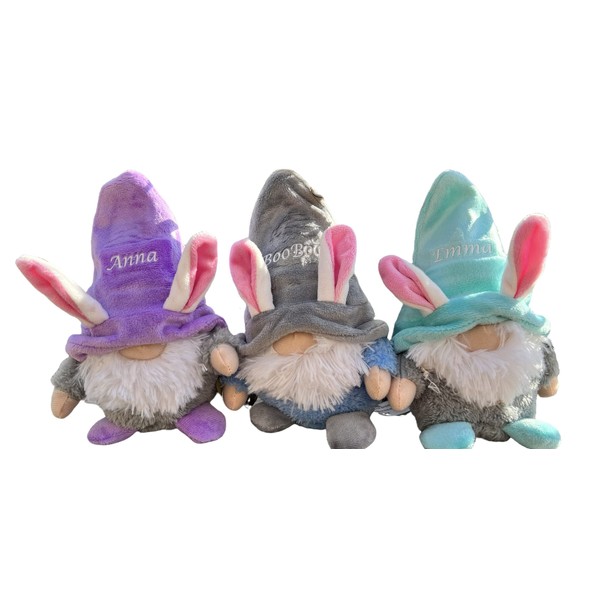 Personalized Easter Gnome Your Choice of Color and Name (Teal)