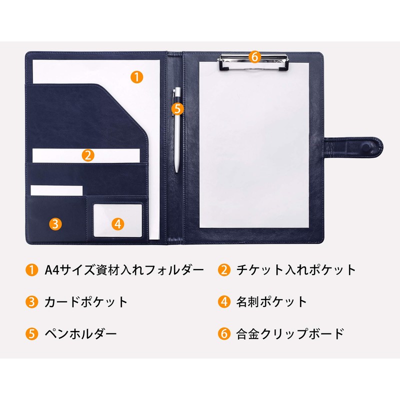Clipboard Folder Leather Conference Pad Desk Pad Signature Folder A4