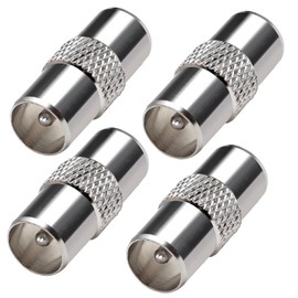 TUOLNK PAL Male to Male TV Aerial Coaxial Plug TV Male to TV Male Antenna Adapter for Antenna Cable Satellite Cable Pack of 4