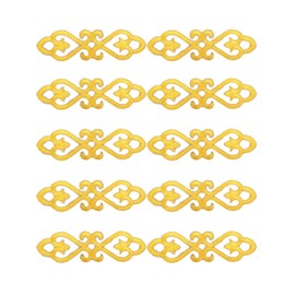 10 Pieces Traditional Iron on Patches,Embroidered Patch Applique for Clothes,Gold Scroll Trim Sewing Patches for Clothing Jeans Dress Hat Costume Decorative Embellishment (Yellow)