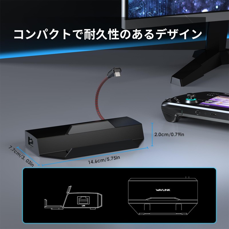 WAVLINK 4K USB-C Docking, 6-in-1 Docking Station for Steam Deck/ROG,