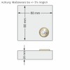 Square Acrylic Block 80 x 80 x 20 mm Transparent,