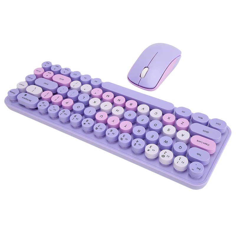 USB Keyboard Mouse 2.4G Wireless 68 Keys Low Consumption Retro