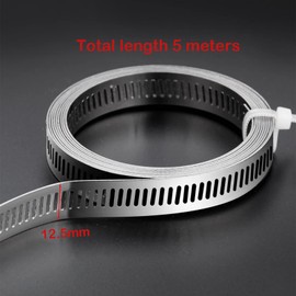 hannger® Hose Clips Set, 5M DIY Large Hose Clamp Worm Drive Hose Clamps Adjustable Jubilee Clips Assorted with Screw Clamp 12 Pcs for Radiator | Automotive | Mechanical Plumbing | Tube and Fuel Line