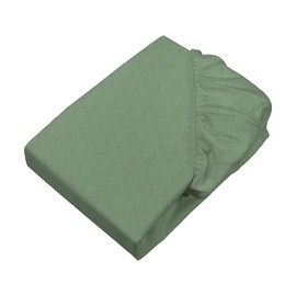 sleepling Flannelette Fitted Sheet Melange, Flannelette Fitted Sheet, Made in Germany, Mattresses up to 23 cm Height, Elasticated Edge, Ökotex, Washable at 60 Degrees, 90 x 200 cm, Sage Green Mottled