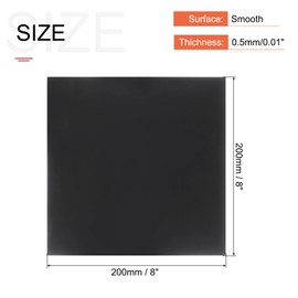 MECCANIXITY Black ABS Plastic Sheet 8 x 8 x 0.02 Inch for Building Model, DIY Crafts, Panel, Pack of 2 Pcs