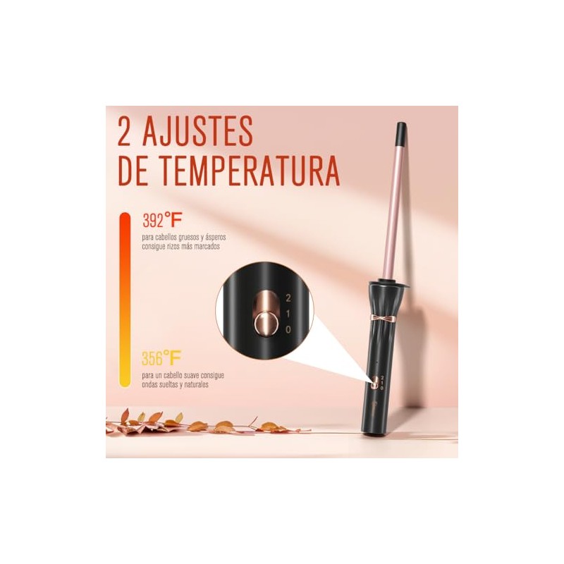 Rizador de 3/8 pulgadas, Varita Rizadora de 9mm, Rizador Cerámico