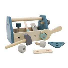 LEADER JOY Montessori Wooden Tools Toddler Educational Construction Kids Toys Sets Play Box Preschool Play Tool（Blue）