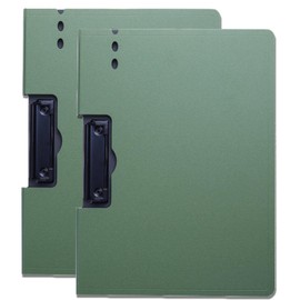 fogman Binder A4 Vertical Horizontal Clipboard Bi-Fold with Pen Holder, Set of 2 (Green, Horizontal)