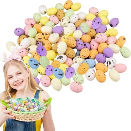 100pcs Easter Mini Eggs Decorations for Kids Easter Day,Artificial Bird Eggs Easter Decorations Speckled Eggs for Kid Art Crafts Easter Eggs Home Mini Easter Stuffers Spring Party Decorations