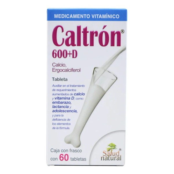 Caltron 600 D Salud Natural 60 Tabletas Calcio Vitamina D