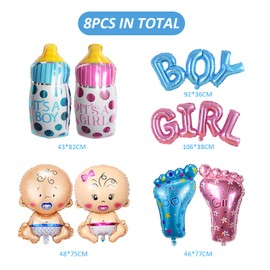 8 Gender Party Decoration Balloons, Party Decoration Balloons for Boys or Girls, Gender Revelation Bottle Balloons, Gender Reveal Party Table Decorations