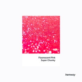 Hemway Craft Glitter Multi Purpose Flakes for Arts Crafts Tumblers Resin Epoxy Nails Wax Scrapbook Glass Schools Decorations - Fluorescent UV Neon Pink - Super Chunky (1/8" 0.125" 3mm) 100g / 3.5oz