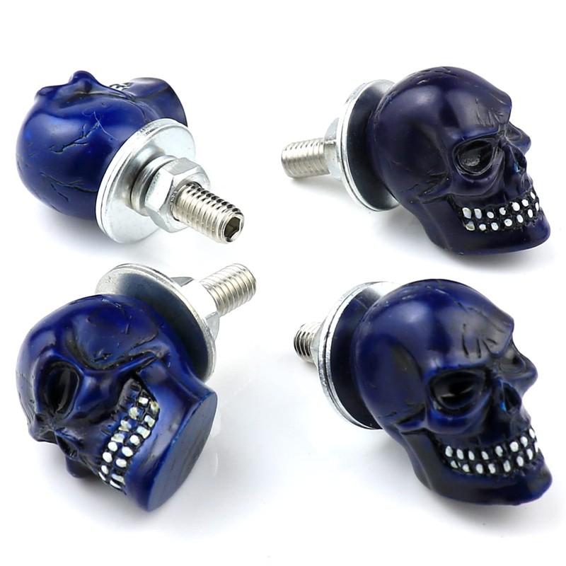 Bashineng Skull License Plate Screw 4 Pack Universal Cars Truck