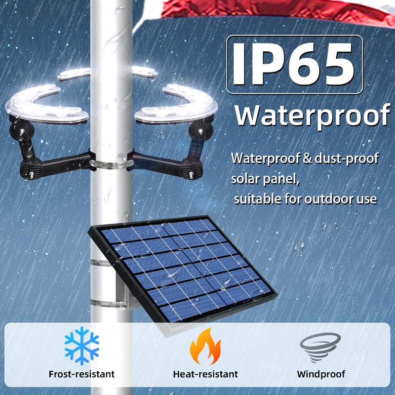 Flagpole Solar Light,3300lm 24 LEDs Super Bright Flag Pole Light