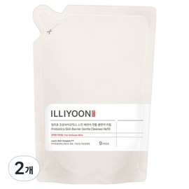 Illiyoon Probiotics Skin Barrier Gentle Cleanser Mildly Acidic Feminine Cleanser Refill, 250ml, 2 Pieces / 일리윤 프로바이오틱스 스킨 배리어 젠틀 클렌저 약산성 여성청결제 리필, 250ml, 2개